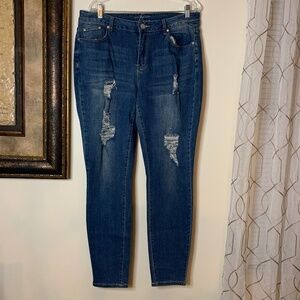 Ashley Stewart Sky High Ankle Blue Denim Jeans, Size 16T